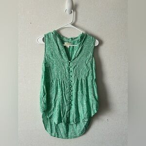 Anthropologie |Green Button-Down Blouse | Size small